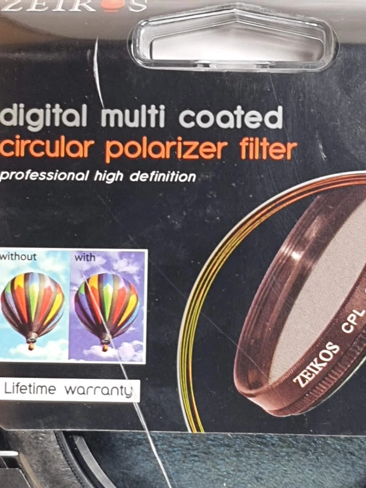 62mm Circular Polarizer CPL Glass Lens Filter 62 mm C-PL E-62 E62 Multi Coated - Image 3 of 4