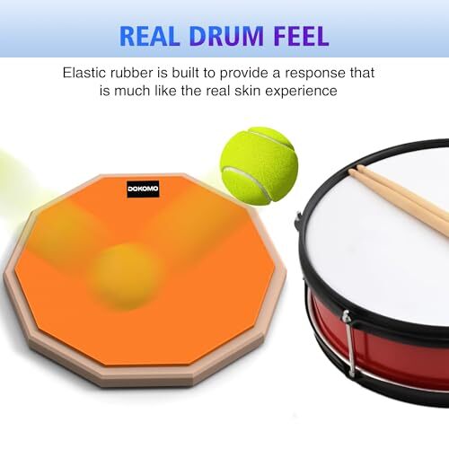Drum Practice Pad, 12Inch Silent Drum Pad Set with 5A Maple Drum