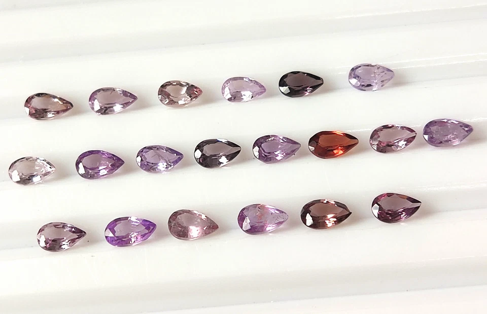 Spinel Multi Color Natural Faceted Pear Cut 5X3 mm Calibrated Gemsstone 20 Piece - Image 4 of 4