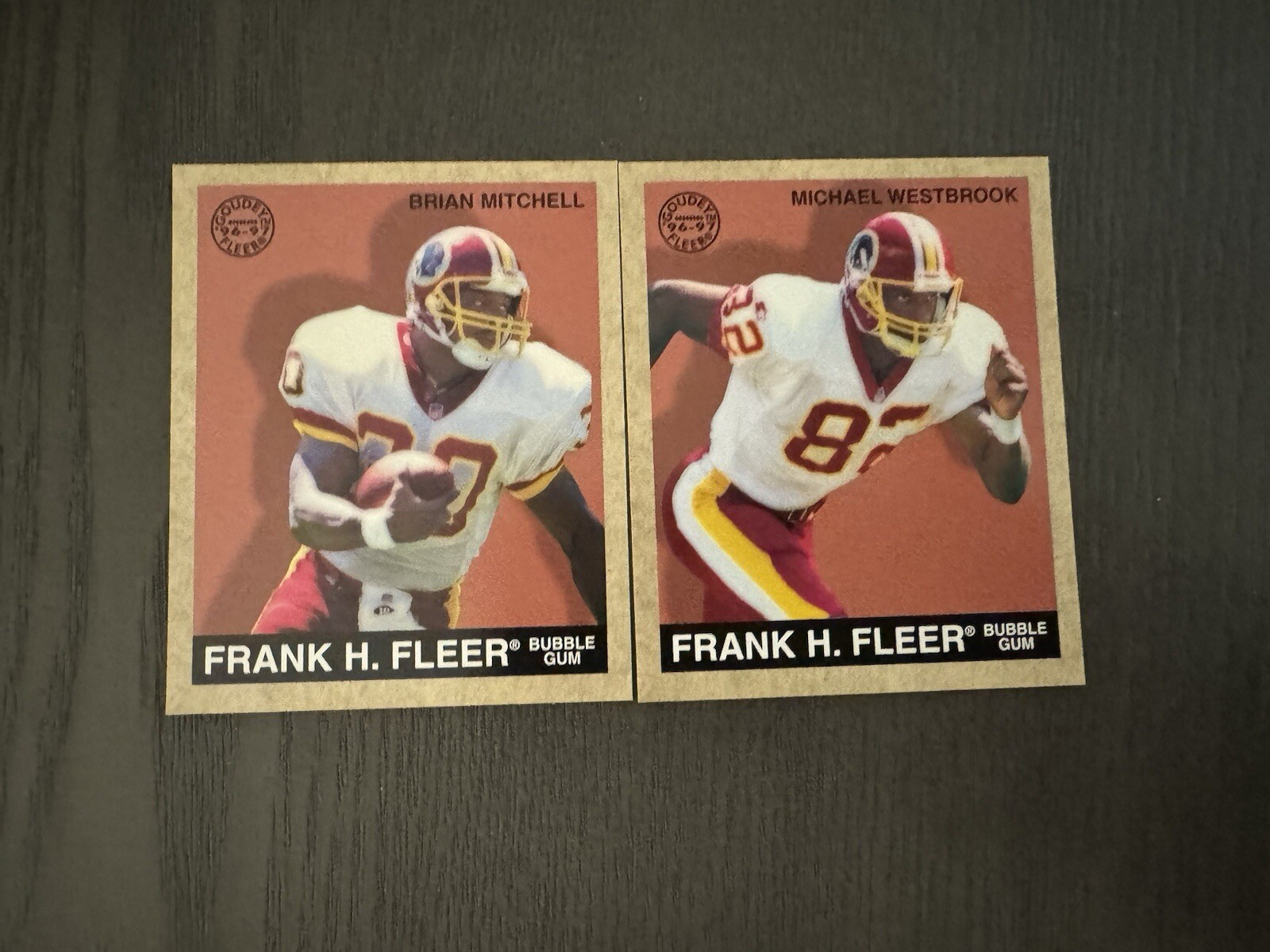 1997 Fleer Goudey #144 BRIAN MITCHELL & #145 MICHAEL WESTBROOK - 2 Card Team Lot