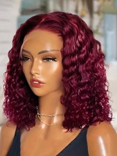 13x4 Water Wave Short Lace Front Bob Wig 99J ...
