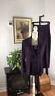 <!--F#f_0-->Mode Sara Women 2 PCs Skit Suit Small Purple Long Sleeve Collar Padded Shoulder<!--F/-->