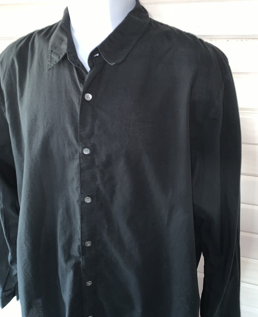 James Perse Standard L/s Shirt Black Size 3 / Large MLC3408 100 Cotton