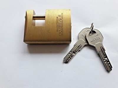 METAL (Bulgaria) Brass Padlock/Roller Shutter Lock/X6J Dimple Key System/With 2 