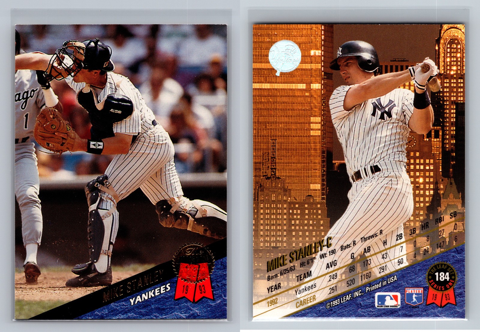 1993 Leaf #184 Mike Stanley