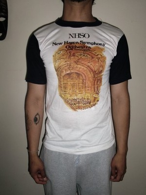 vintage 70s velva sheen nhso new haven symphony orchestra ringer t-shirt size M