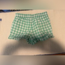 Janie and Jack Green and White Gingham Shorts