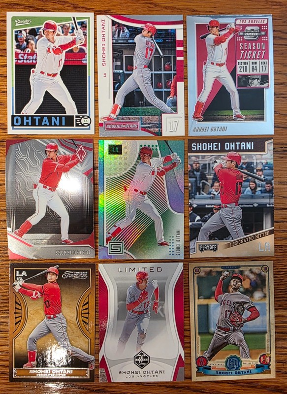 2019 SHOHEI OHTANI 2ND YEAR LOT (9 CARDS) LOS ANGELES DODGERS ANGELS