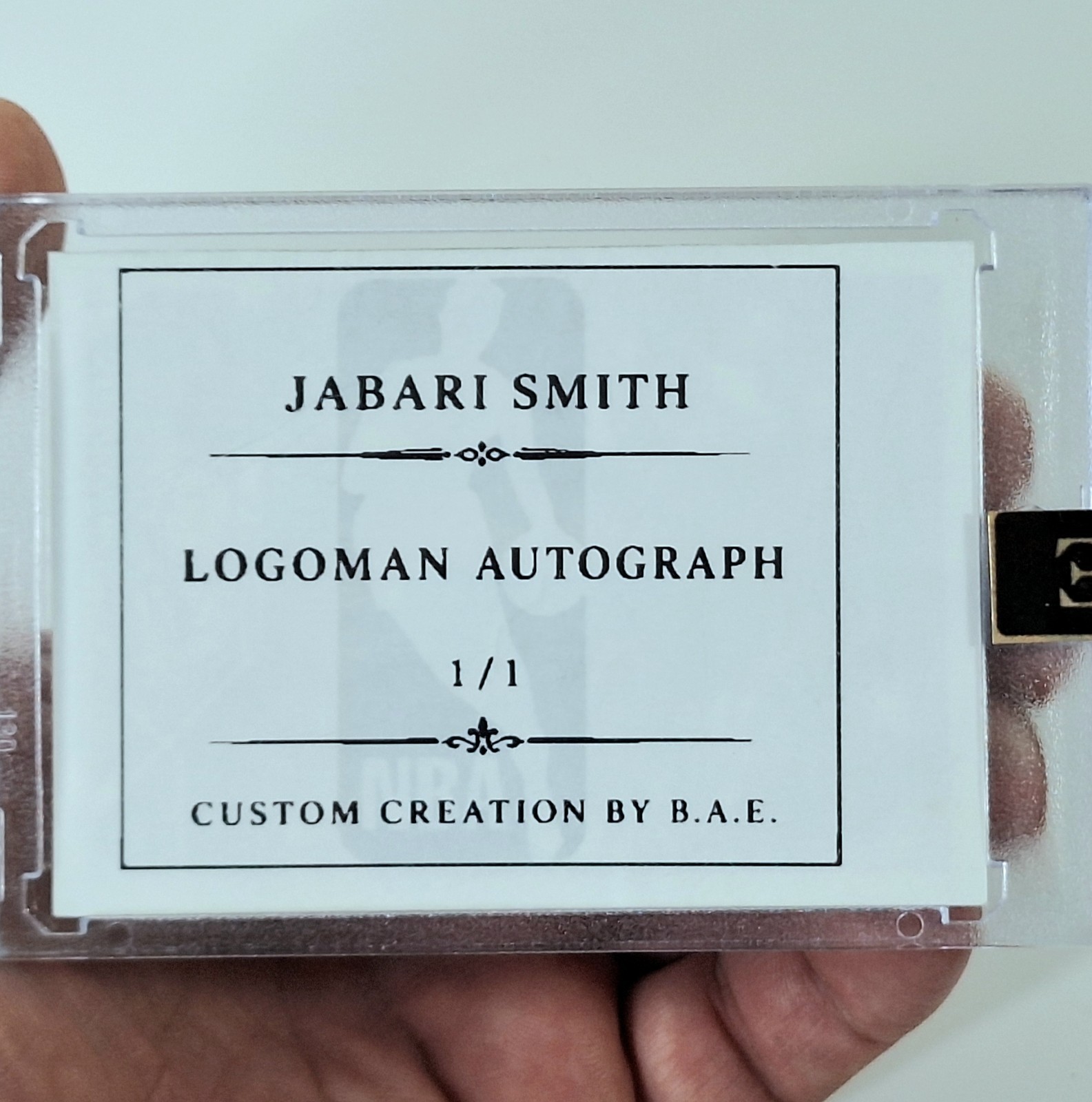 Jabari Smith Logoman Autograph Custom Card - One of One - Patch Auto - 1/1 view 6