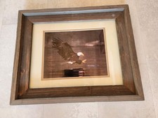 Barnwood Framed Calendar Page Of A Bald Eagle Hunting Dinner 14