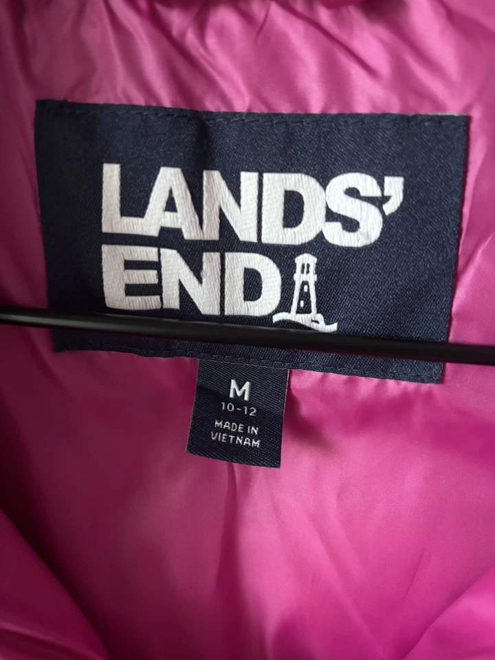 Chaleco de plumón Lands End rosa para mujer talla M Foto 4 de 4