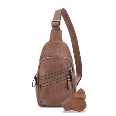 Jeannie Unisex Multi-Pocket Concealed Carry Sling Bag Crossbody Backpack Purs...