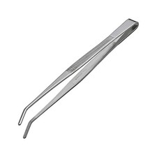 ANEX Tweezers Stainless Steel Serrated Curved Tip 150mm No. 124 NEW