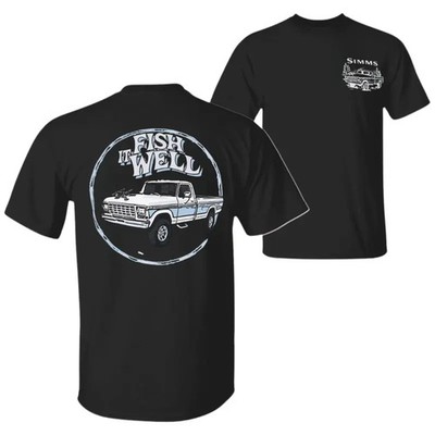 Simms Fish It Well Oversize T-Shirt, Retro Pickup Truck Graphic Tee with Classic