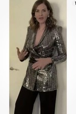 Abito smoking blazer paillettes oro ZARA blogger ASO Trinny vere casalinghe M