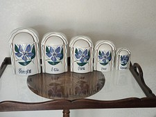 pots à épices anciens Faience Émaillée Art Nouveau Décor Iris