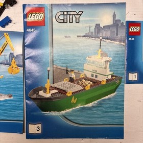 LEGO 4645 City Harbor Ship Set Harbor Farm Line Ship (1 Mini Fig Missing & Box)