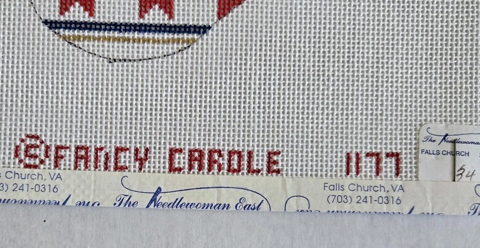 Fancy Carole Christmas Stocking 4th of July Needlepoint Canvas Patriotic 1177 - Image 3 of 4