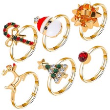 6 Pcs Cute Finger Rings Holiday Party Jewelry Accessories for Kids