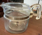 Vintage Pyrex Flameware Glass Percolator 4 Cup Coffee Pot and Basket 7754-Parts