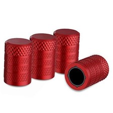 Tire Valve Stem Caps, 4 pcs/Pack, Anodized Aluminum Tire Valve Cap Set, Red