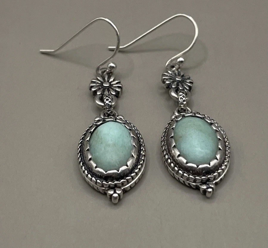 Brincos femininos Lucky Brand perfurados folheados a prata detalhes semipreciosos - Imagem 2 de 4