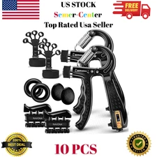 10 PCS Grip Strength Trainer Kit, Hand Gripper Strengthener, Forearm Strengthene