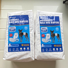 Pet Soft Disposable Male Dog Nappies Size S White 40pcs (12"-19")