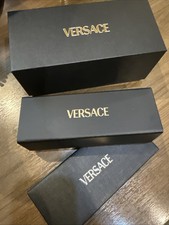 New in Box 2025 VERSACE Modern Square Black Magnetic Eyeglasses Frame Case ITALY