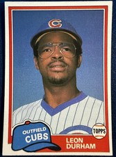 1981 TOPPS #756 LEON DURHAM (CHICAGO CUBS) ROOKIE BASEBALL CARD. rookie card picture
