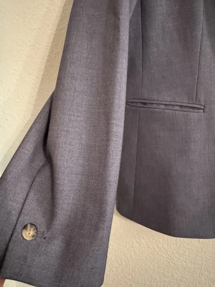 Blazer Alex Marie Feminino Azul Tamanho 16 Manga Completa Botão Frontal - Imagem 3 de 4