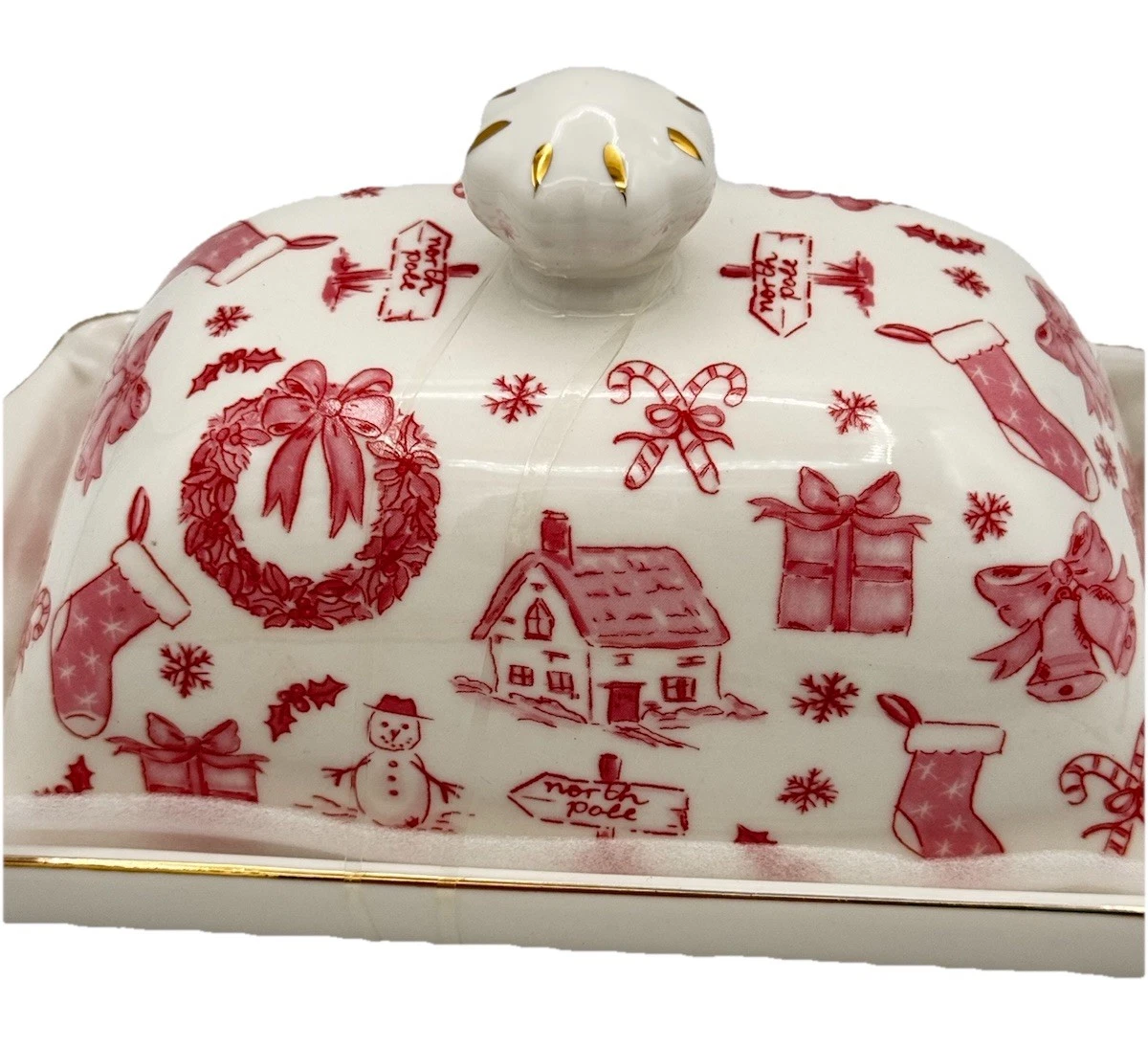 Grace Teaware Christmas Pink Bow Porcelain Butter Dish NEW
Opens in a new window or tab