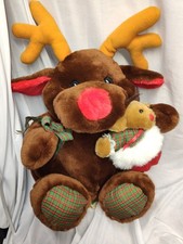 Rudolph Red Nose Reindeer With Baby Bear Christmas 18 Holiday Plush Sunsational