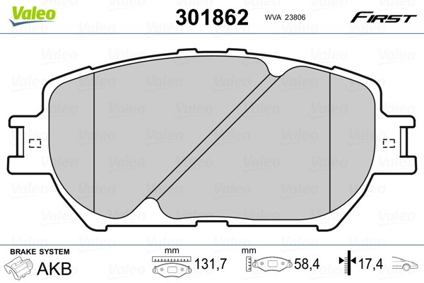Fits VALEO 301862 HAM PADS. FIRST TOYOTA CAMRY 02-06 (D908)  ⭐UK Stock⭐