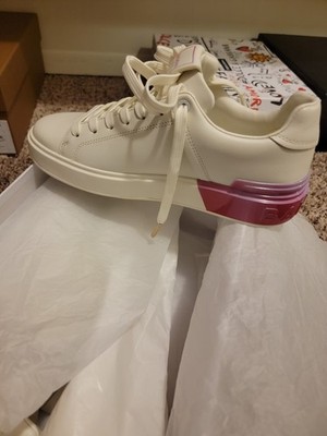 Women's Balmain Sneakers W/ Fushia Pink & Purple Accents