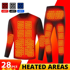 Thermal Heated Underwear Men USB Electric Heated Ski Clothing Women Thermal