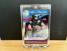 Justin Herbert 2020 Donruss Elite Turn Of The Century Purple #/35 Auto