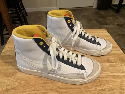 2023 Nike Blazers Mid  77 White/Navy/Yellow Sneakers Youth Size 6.5Y FN6966-100