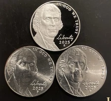 2025 PDS Proof & BU Jefferson Nickel Set - Ready To Ship!!