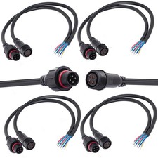 4 Wire Waterproof Connector, 4 Pin Male Female Plug LED Connector,with 16AWG ...