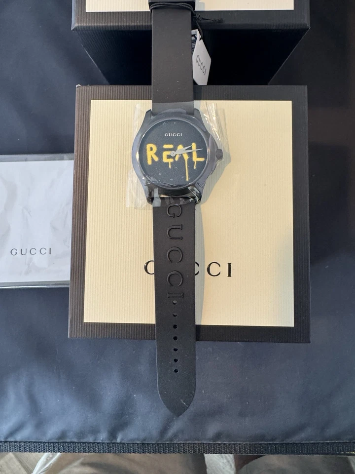 GUCCI Ghost G-Timeless Black Dial Black Rubber Men's Watch YA1264017 - Image 3 of 4