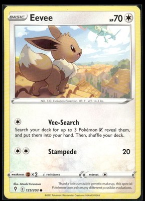 Eevee 125/203 C Evolving Skies Pokemon NM/M AG-066