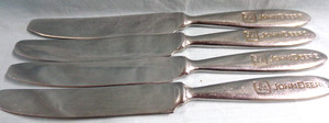 4 John Deere Silverware Butter Knives Stainless Flatware Heavy Duty