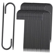 12 Inch Rebar Stakes 50 Pack J Hook Ground Stakes Heavy Duty J-12"x5/16"-50pcs