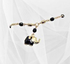 18K Gold Filled Elephant Lucky Bracelet 7.5" Pulsera Elefante -B94