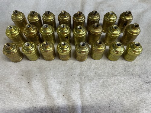 Lot (24) Vintage Leviton Gold Lamp Socket Body Shells Caps Parts ...