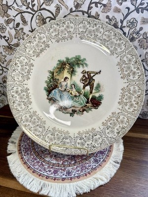 Vintage Triumph American Limoges China D'Or Plates Set of 2 | 22K