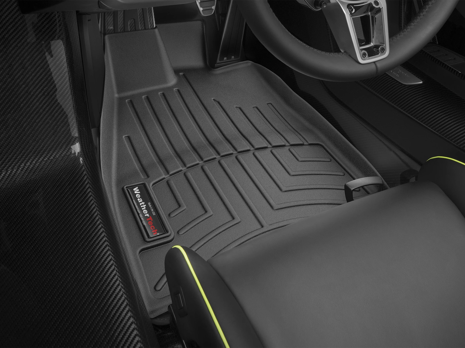 WeatherTech FloorLiner for 2015-2015 Porsche® 918 Spyder - 1st Row, Black
