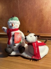 2004 Hallmark Jingle Pals Plush Snowman Barking Dog Animated Jingle Bells