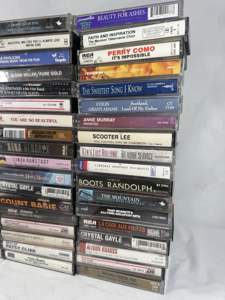 Vtg 70+ Vintage Cassettes Lot + Nat King Cole CD Amy Grant, Patsy Cline, Willie Foto 4 de 4